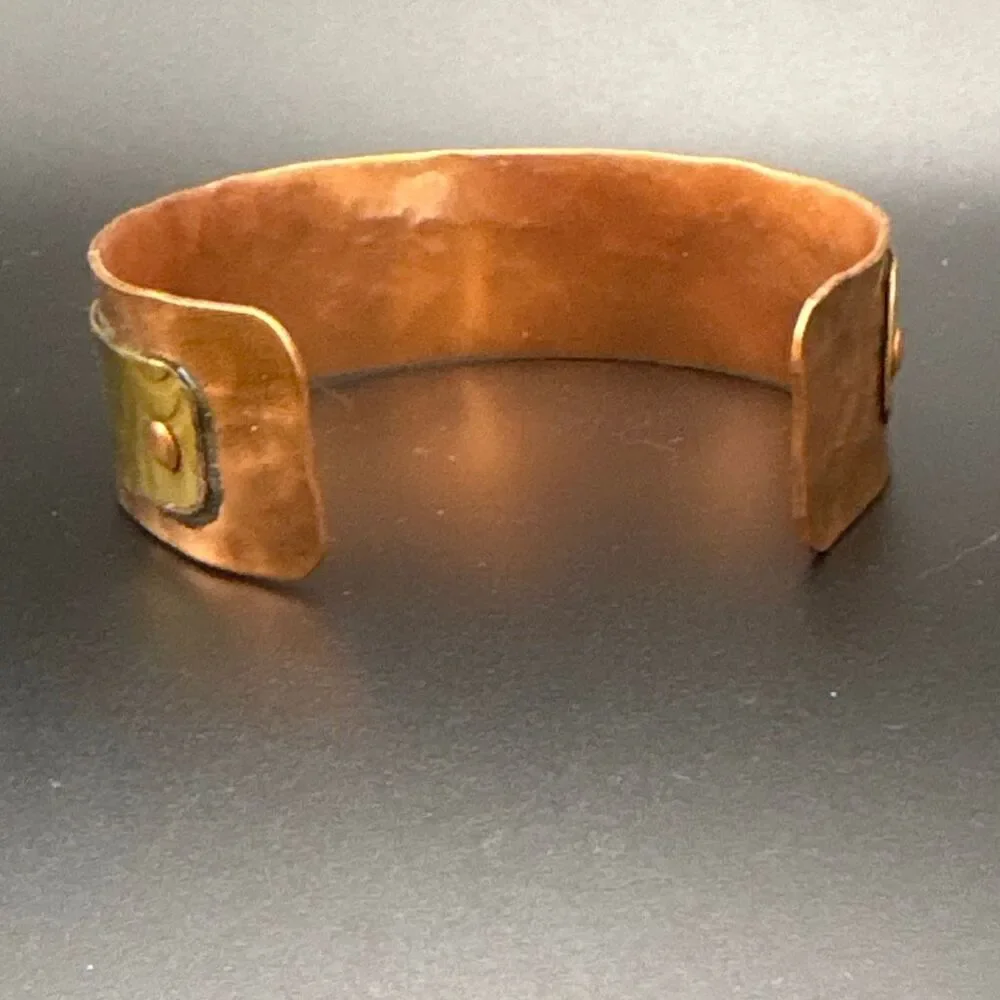 Artisan Brass & Copper Cuff, NEW, Handmade, Double Layer, Natural